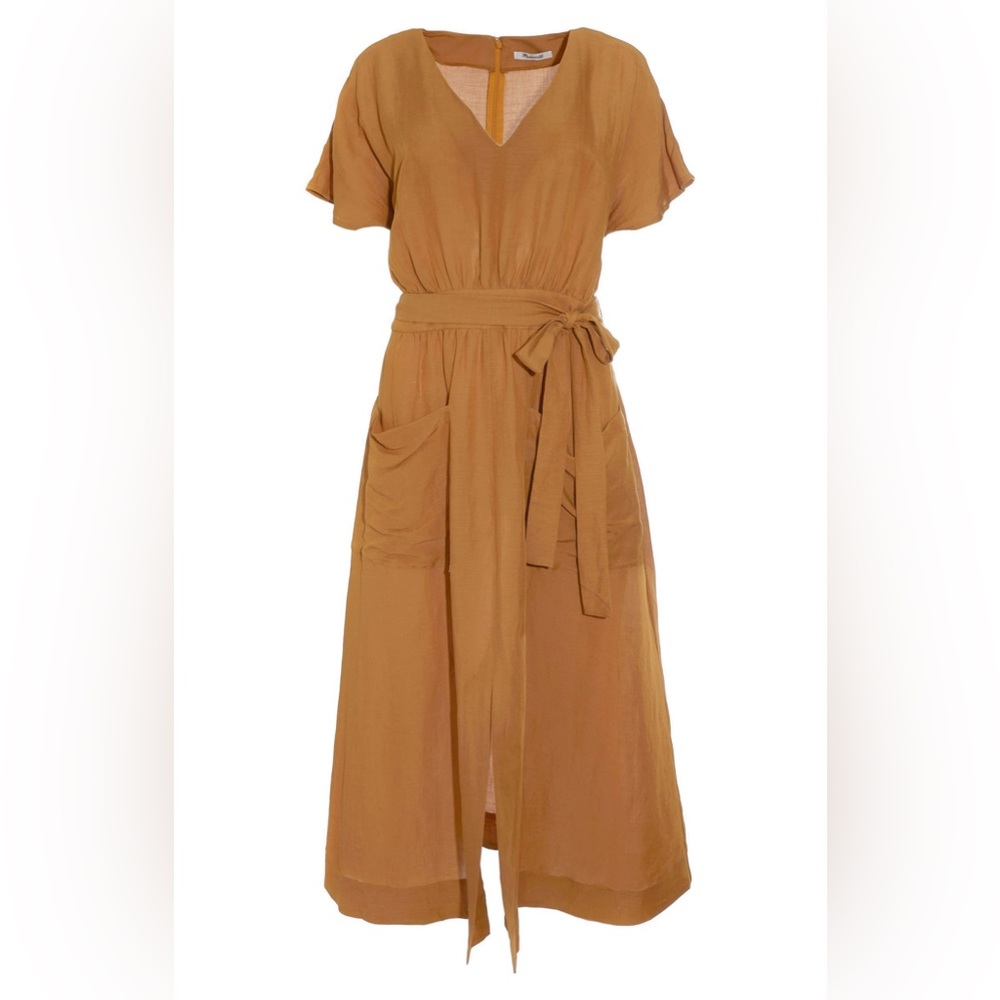 Madewell Linen Blend Midi Dress